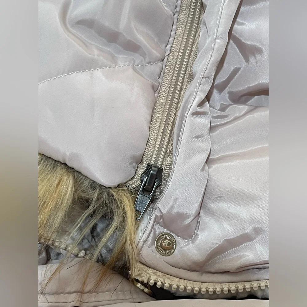 bebe Women's Heavyweight Insulated Long Length Parka Jacket Faux Fur Hood Size L - Picture 5 of 13